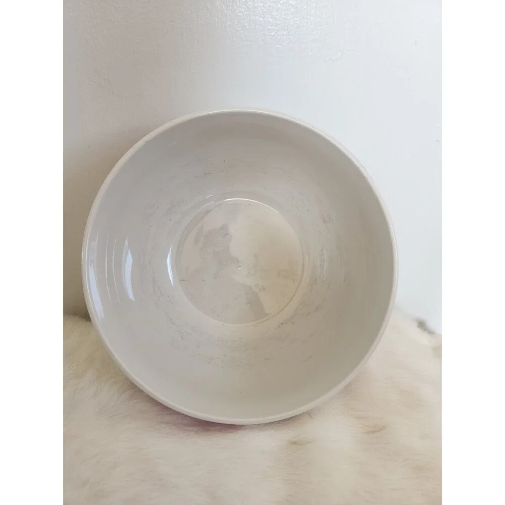 Martha Stewart Fine Ceramic Floral 3-Piece Bowl Set - White Elegant Serveware